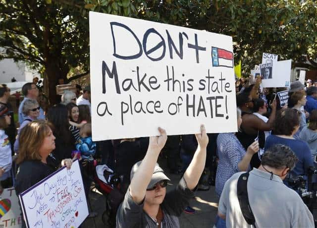 Manifestazione contro l'Hb2 in North Carolina