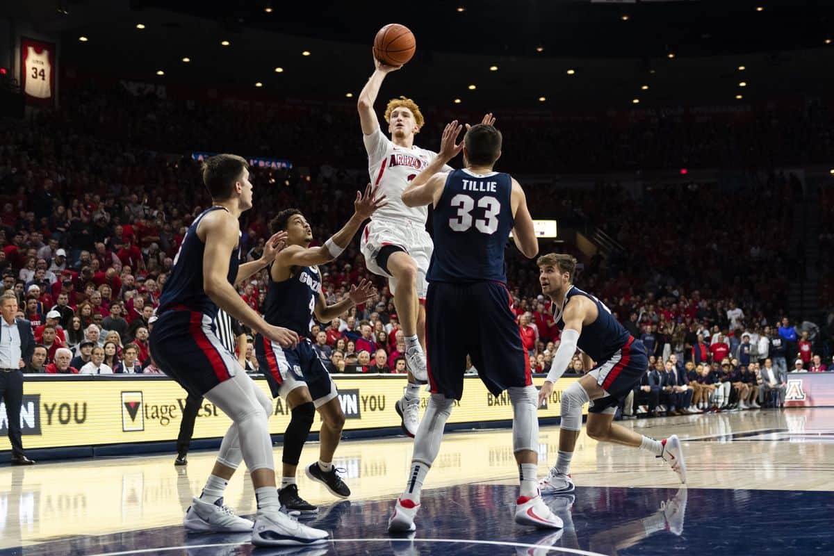 Mannion senza tiro, Gonzaga batte Arizona